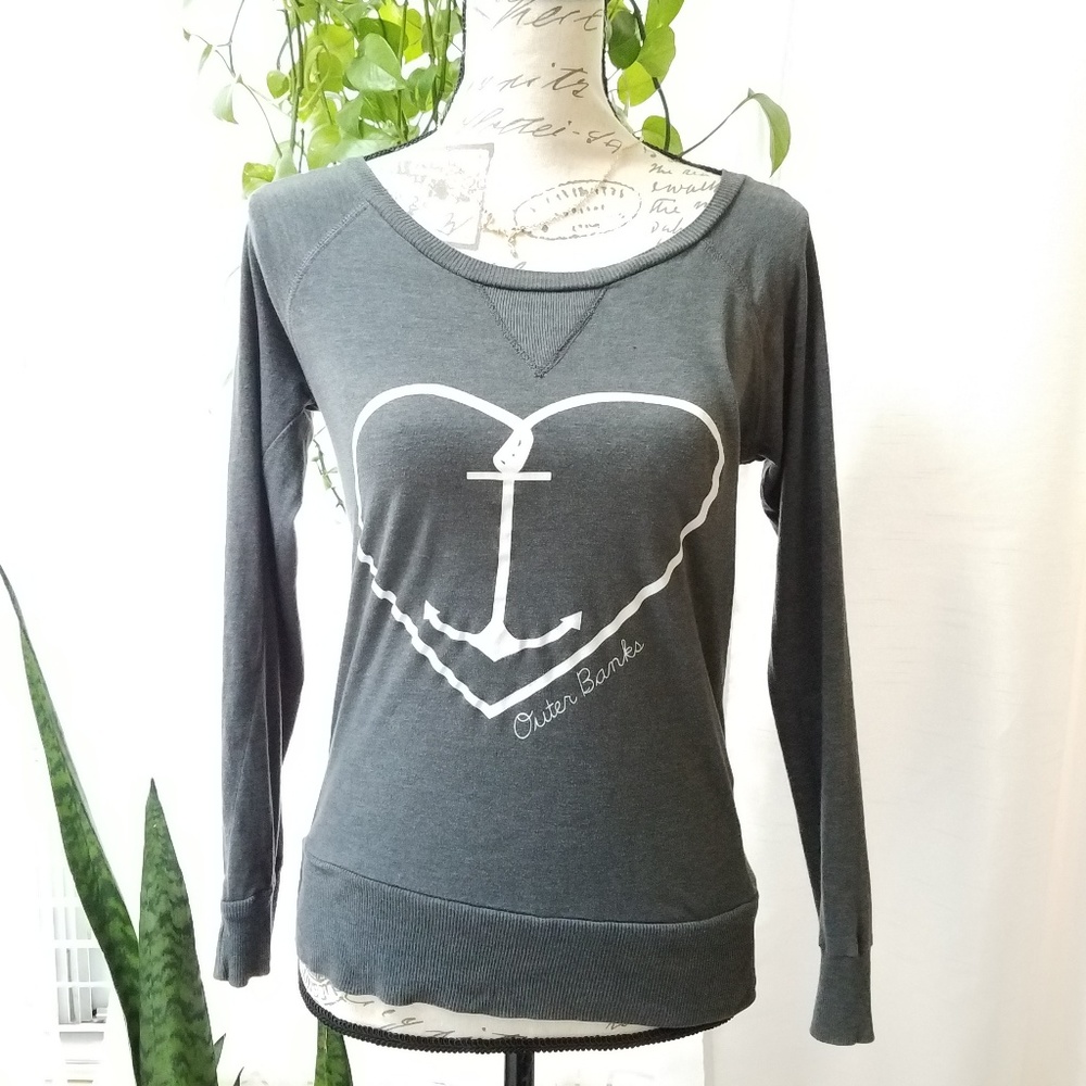 Miami Style OBX Anchor Graphic Long Sleeve Tee